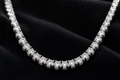 Moissanite Tennis Necklace on black velvet